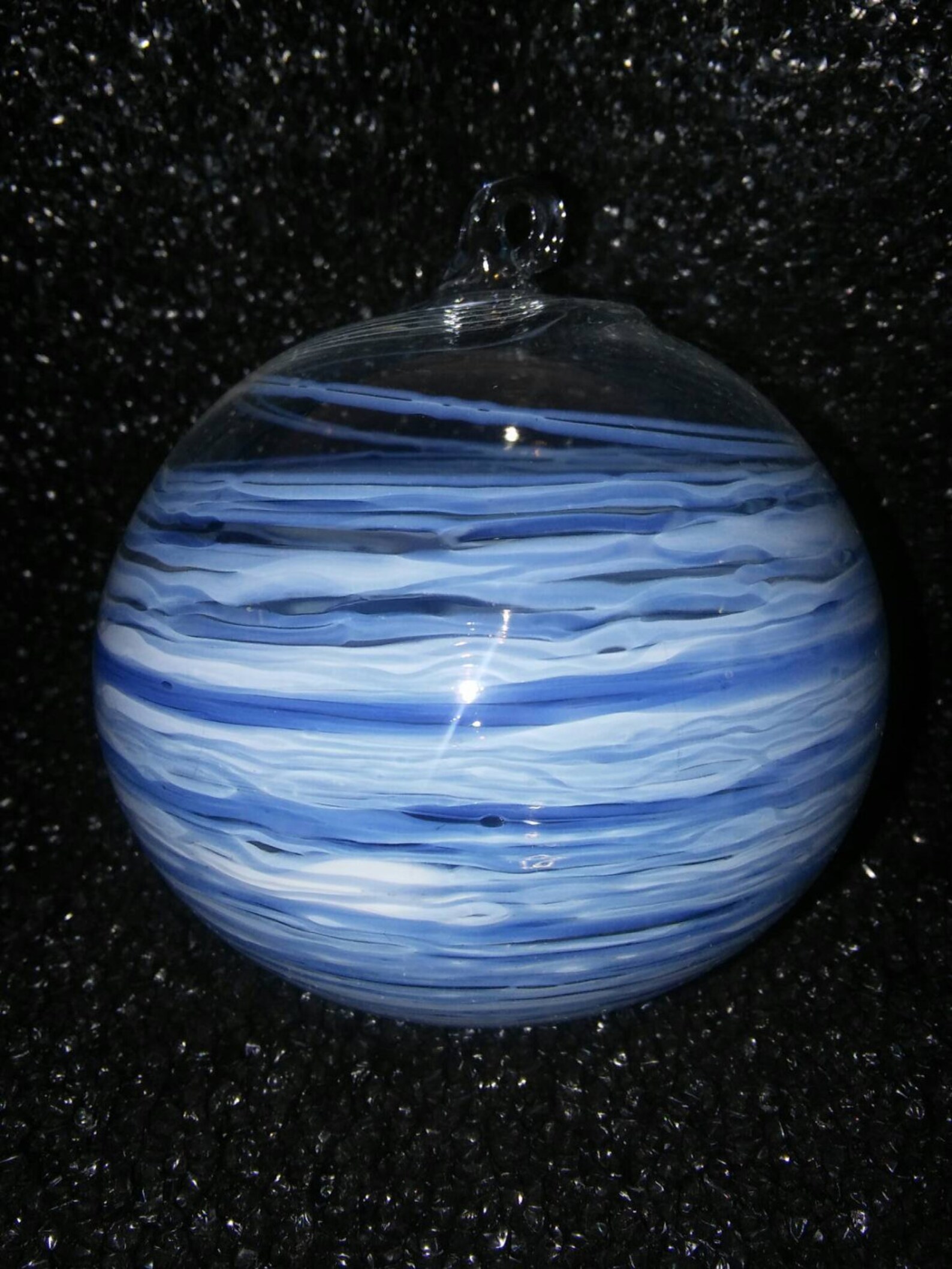 Hand Blown Glass Globe Hanging Ornament Medium Blue Color and Etsy