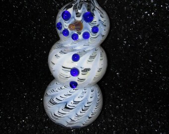 Hand blown glass snowman Christmas ornament!