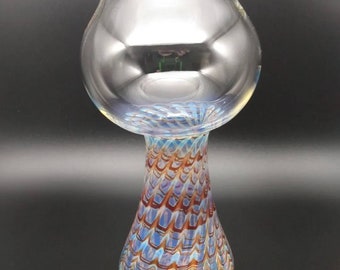 Hand blown wrap and rake color changing craft beer glass 14-16oz
