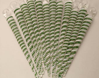 Hand blown glass icicle christmas ornament.