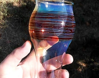 Hand blown color changing craft beer glass 14-16oz