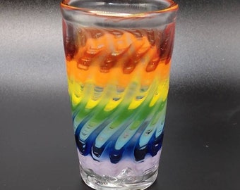 Rainbow wrap and rake shot glass