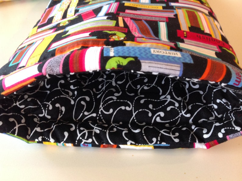 Book Sleeve  Large Book Sleeve  Library Book Worm  Pattern image 2