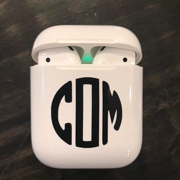 Airpod Charger Case Decal - AirPod Monogram Decal Stickers - Vinyl Monogram Decals for Airpods Case  Personalized Monogrammed Decal