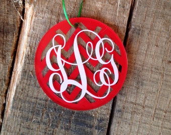 Christmas Ornaments Personalized Christmas Ornaments Monogrammed Christmas Ornaments 3" Round Acrylic Ornament Christmas Ornament