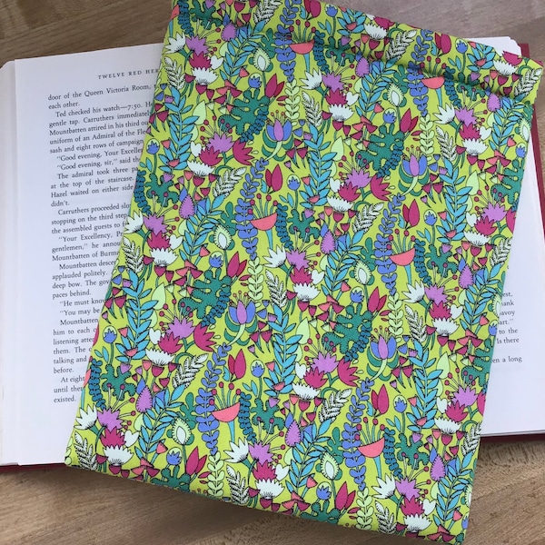 CLEARANCE -Book Sleeve - Colorful Floral Book Sleeve - Large Book Sleeve - Tablet Sleeve - iPad Sleeve - Booksleeve