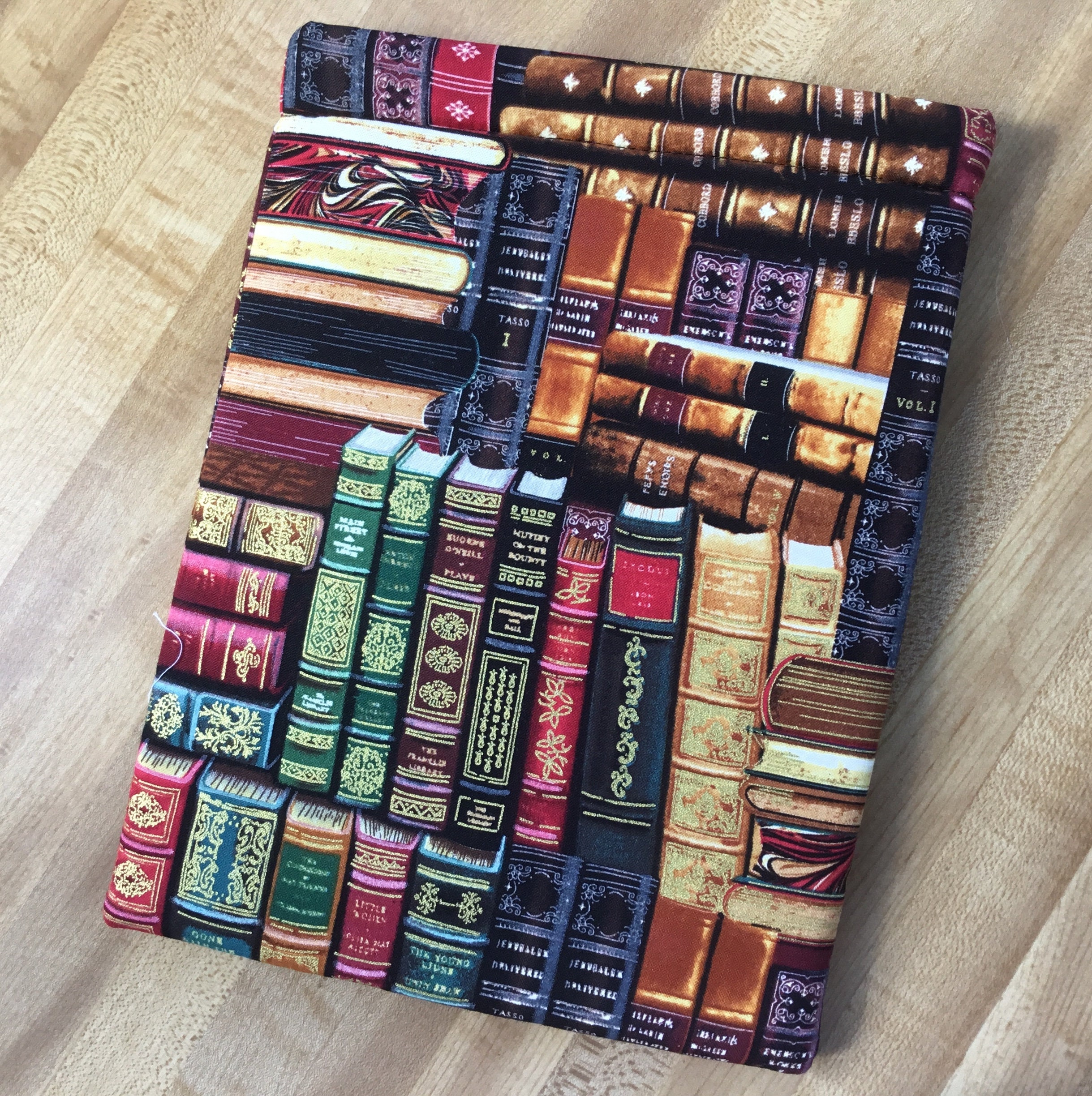 Book Sleeve Large Book Sleeve Library Book Pattern Book Etsy