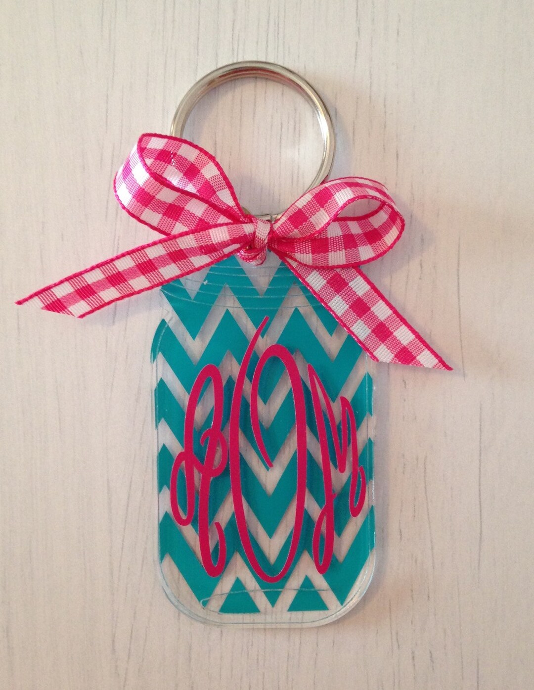 Mason Jar Keychain Monogrammed Mason Jar Keychain Personalized Etsy