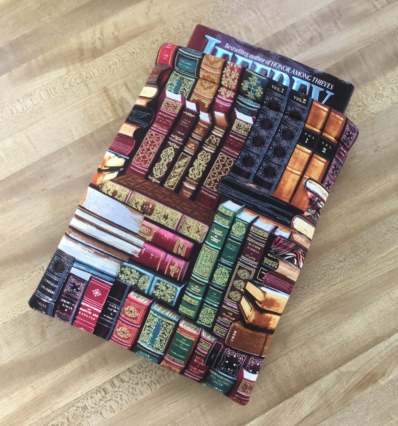 Book Sleeve Large Book Sleeve Library Book Pattern Book Etsy
