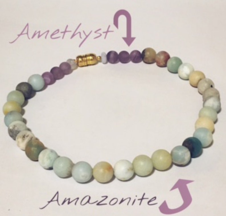 natural healing stones healing jewelry amazonite and amethyst stone necklace Healing Choker gemstone choker