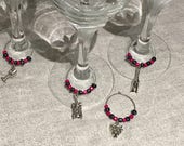 Wine Lovers, Charms, Wine Glass, Handmade, Hostess gift, Wine Themed Wineglass Charms