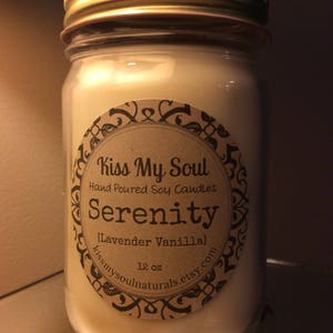 Hand Poured Soy Scented 12 oz mason jar candles image 5