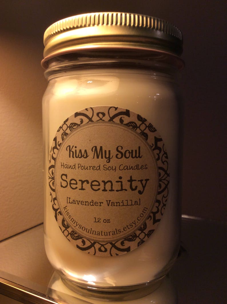 Hand Poured Soy Scented 12 oz mason jar candles image 5