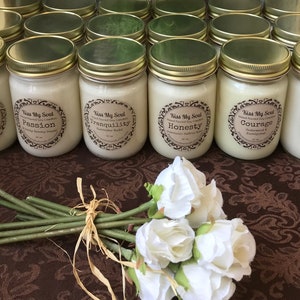 Hand Poured Soy Scented 12 oz mason jar candles image 2