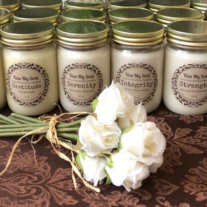 Hand Poured Soy Scented 12 oz mason jar candles image 1