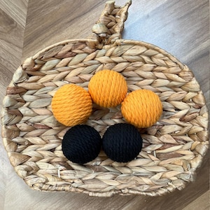Halloween Macrame Bowl Fillers: Orange and Black