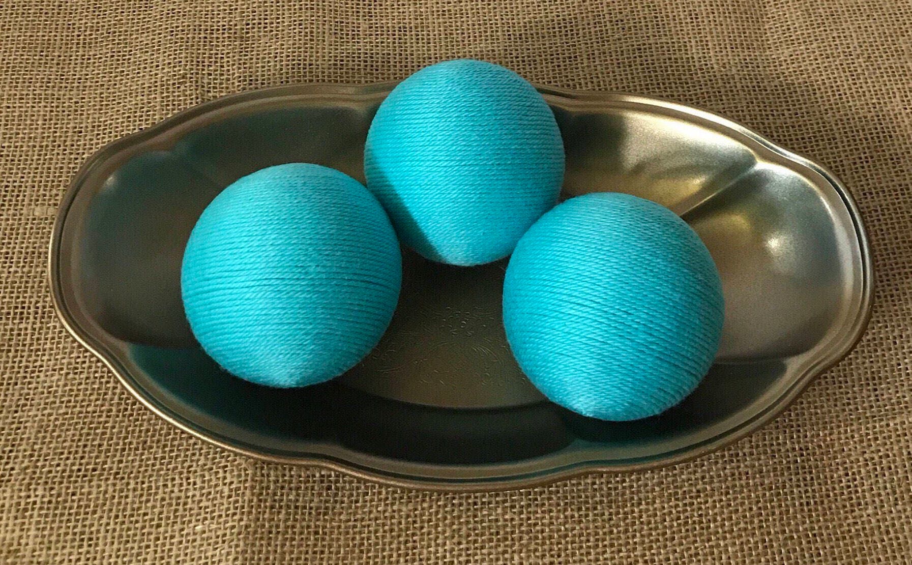Decorative Yarn Balls Aqua Decorative Balls Deco Balls Vase Etsy