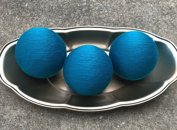 Decorative Yarn Balls Teal Decorative Balls Deco Balls Etsy