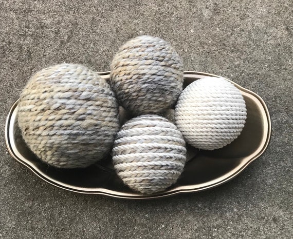 Decorative Yarn Balls Tan And Cream Decorative Balls Deco Balls Vase Fillers Decorative Bowl Filler Balls