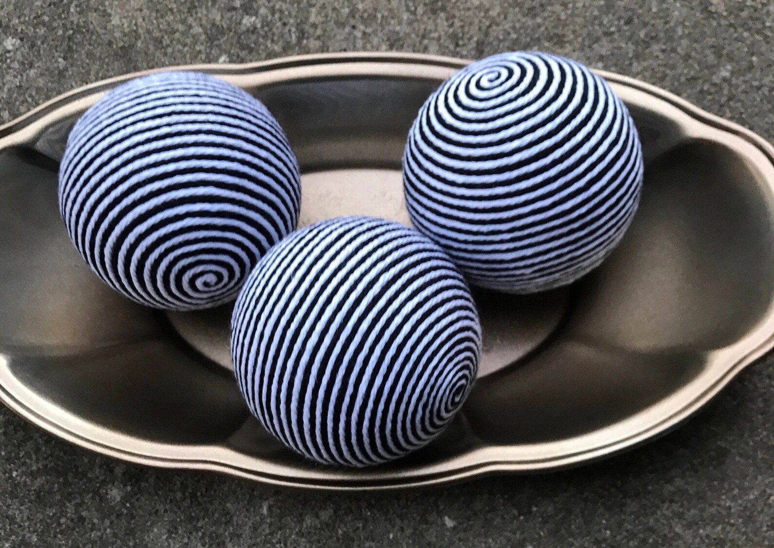 Decorative Yarn Balls Black and White Striped Decorative ...