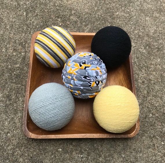 Decorative Bowl Filler Balls Fabric Bowl Fillers Yellow Etsy