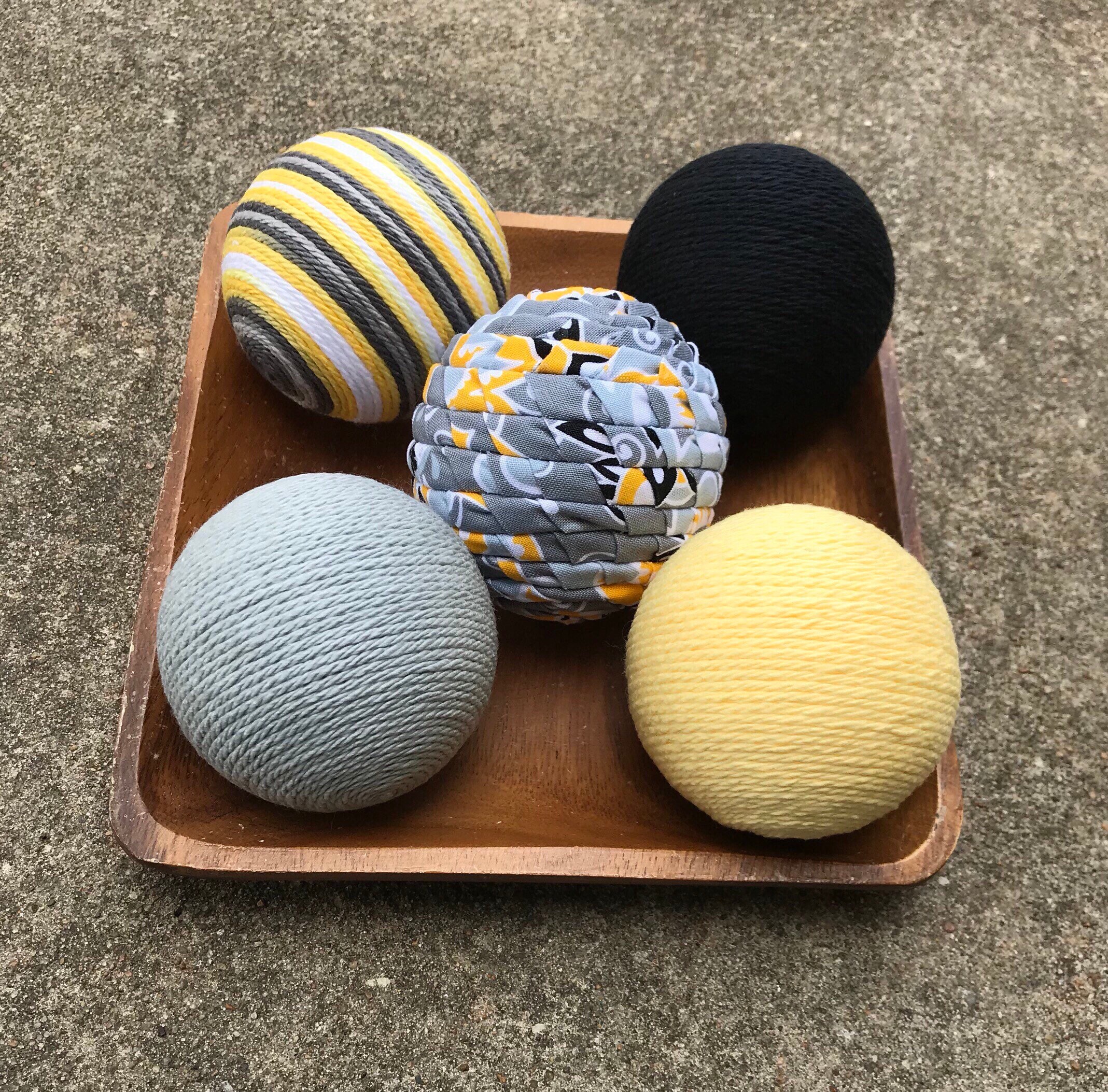 Decorative Bowl Filler Balls Fabric Bowl Fillers Yellow Etsy