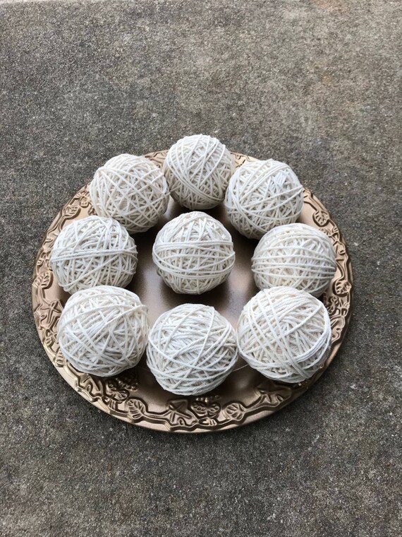 Off White Decorative Yarn Balls Decorative Yarn Balls Deco Balls Decorative Bowl Filler Balls Vase Fillers