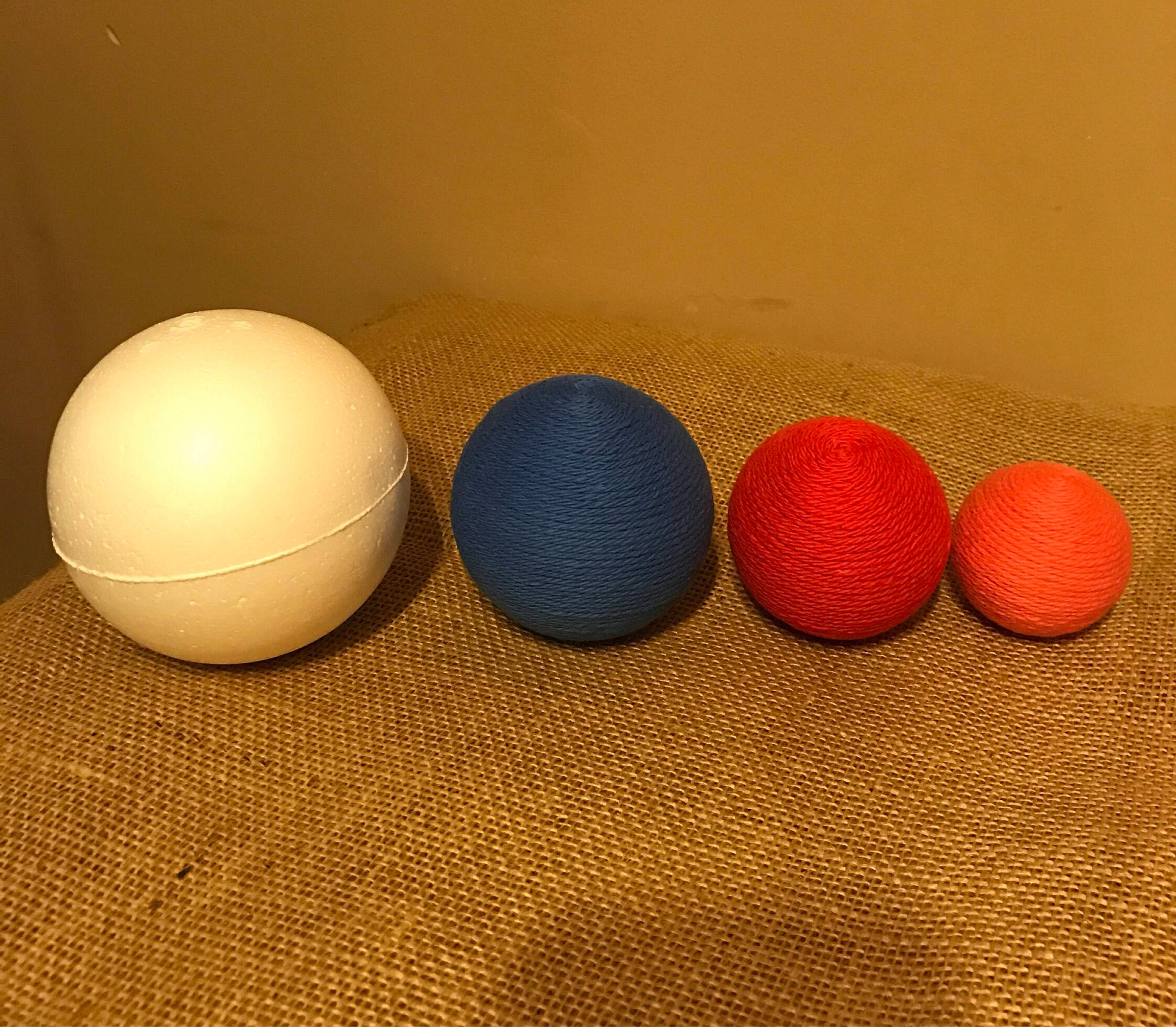 Decorative Yarn Balls Navy Blue and Cream Decorative Yarn Etsy