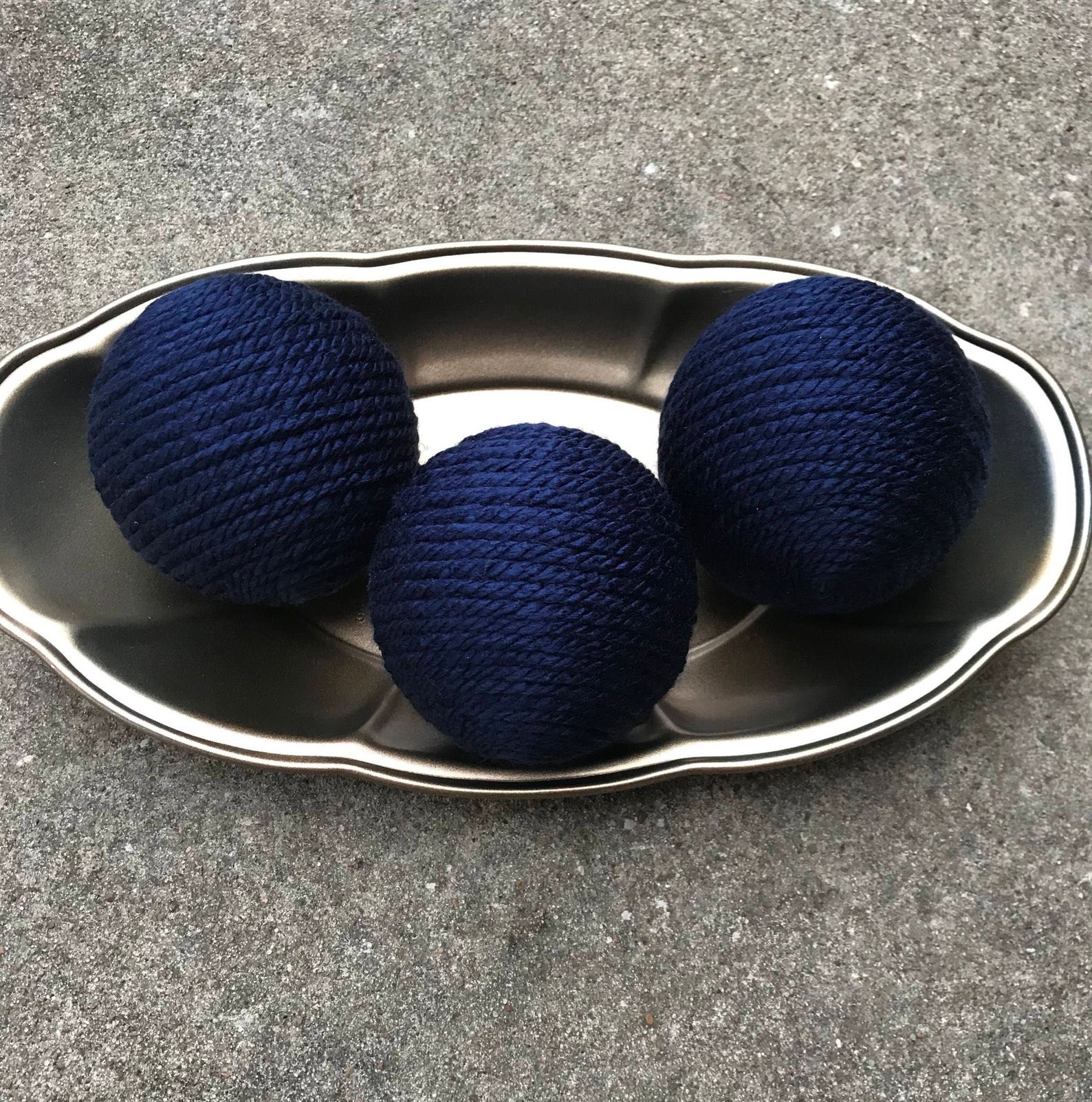 Decorative Yarn Balls Vase Fillers Navy Blue Yarn Balls Etsy