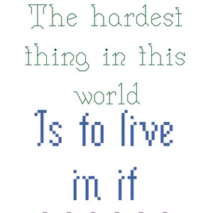 The Hardest Thing - Buffy The Vampire Slayer Cross Stitch Pattern