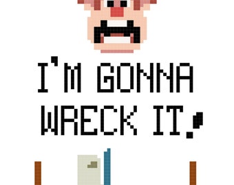 Wreck-it Ralph and the Toilet Cross Stitch Pattern