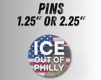 Badge Ice Out of Philly : Mouvement pour une cause politique (1,25 po. ou 2,25 po.)