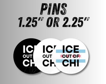 Ice Out Of Chi Political Pinback Button: Democracy Support (1.25" or 2.25")
