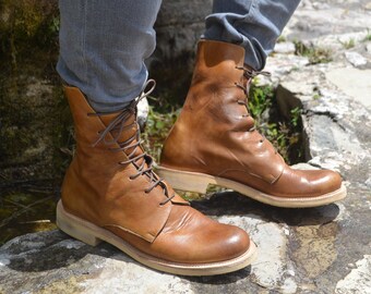 Handmade leather boots,handgemachte Lederstiefel,bottes en cuir à la main, men's shoes, Herrenschuhe,Handmade with Vibram Sole