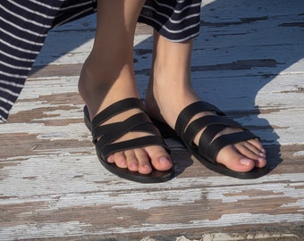 Handmade Leather Sandals, Summer Flats, Women Shoes, Leather Flats, Greek Sandals