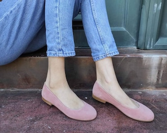 Cuento de hadas Pink Leather Ballet Flats ballerinas ballerina's ballerina pumps ballerina flats ballerina shoes ballet slippers ballet shoes