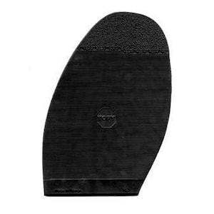 May include: Black rubber shoe heel replacement with a textured surface and a hexagonal logo.