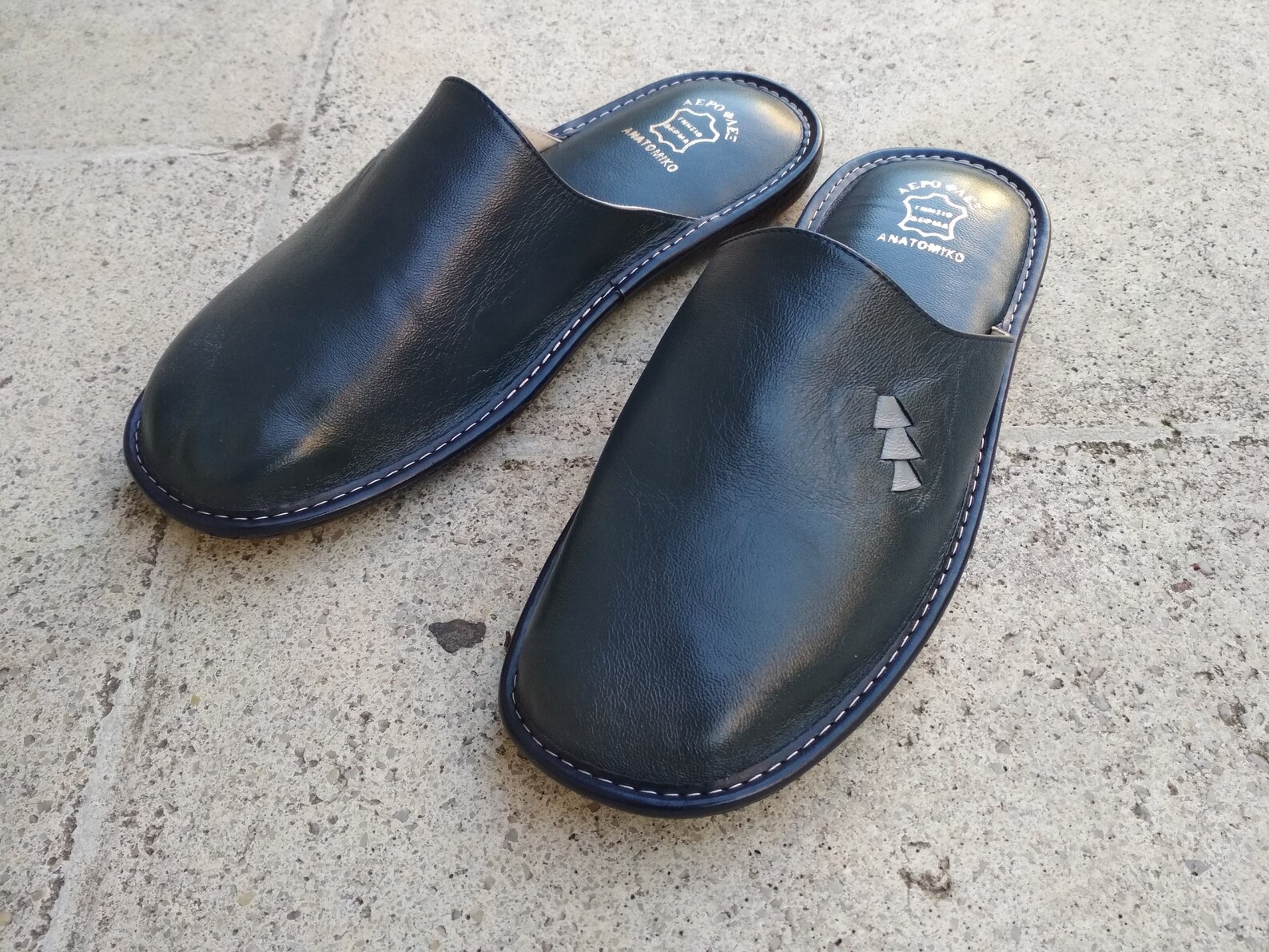 Men's Leather Slippers Traditional Greek Slippers Etsy