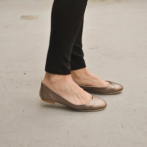 Bronze Leather Ballet Flats - Etsy