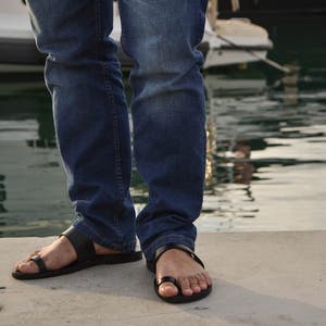 Greek Men Leather Sandals, summer men shoes, men flats
