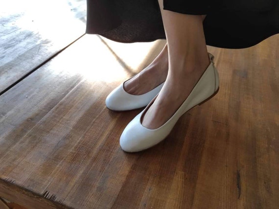 Ballerines blanches mariage sale