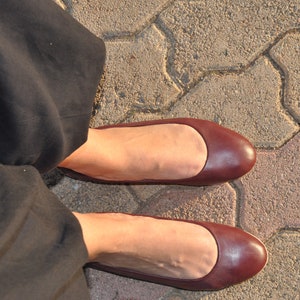 Burgundy red Suede Leather Ballet Flats ballerinas ballerina's ballerina pumps ballerina flats ballerina shoes ballet slippers ballet shoes image 4