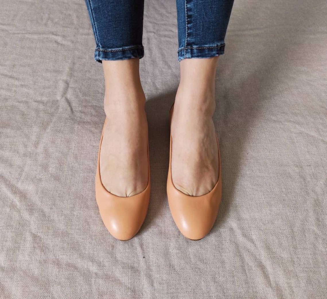 coral ballet flats