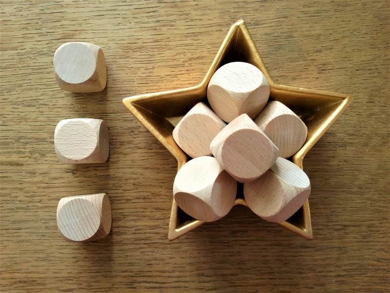 Plain Wooden Dice Blank Unpainted Beech Arts & Crafts Blanks Etsy