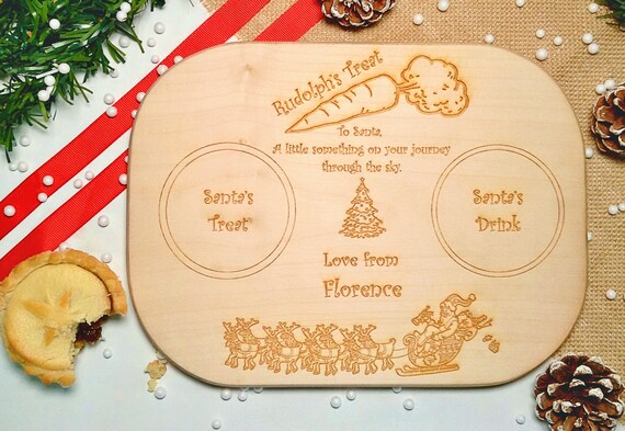 Placa Personalizada Nochebuena tratar niños Rudolf Santa leche Cookies