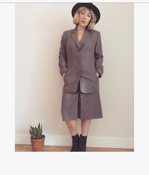 70s vintage brown dogtooth two piece blazer and al