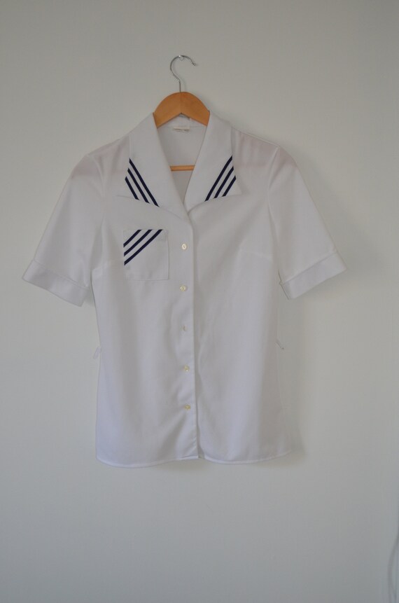 70s Vintage White Blouse St Michael 