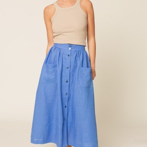 Mönster för midikjol med knappar: Enkelt nybörjarprojekt (PDF-mönster)