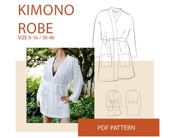 Kimono robe pattern | Etsy