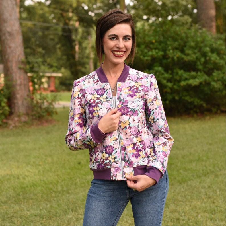 Bomber jacket PDF sewing pattern Womens bomber jacket PDF Etsy